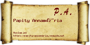 Papity Annamária névjegykártya
